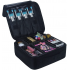Relavel Travel Makeup Train Case Makeup Cosmetic Case Organizer Portable Artist Storage Bag with Adjustable Dividers for Cosmetics Makeup Brushes Toiletry Jewelry Digital Accessories Black